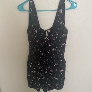 Black Flower Romper
